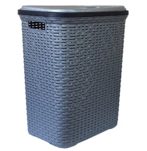 Кошик для білизни Irak Plastik сірий металік 45x35,5x57см 56л (5279)