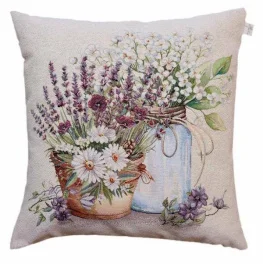 Фото подушка декоративная прованс provence цветы в стакане 45x45см (039170)