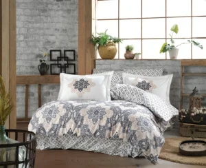 Комплект постільної білизни HOBBY Poplin Amanda сірий 200x220см євро (54032_2,0)