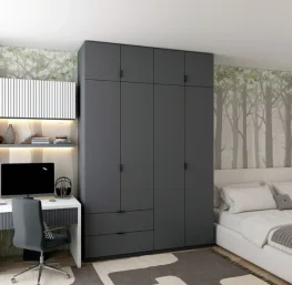 Фото распашной шкаф для одежды doros лукас графит/графит 160х50х240см (80736287)