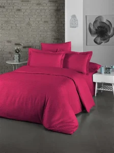 Фото комплект постельного белья lighthouse exclusive sateen stripe lux бордовый 200x220см евро (50231_2,0)