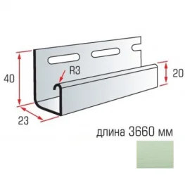 Планка J-trim Альта-Профиль BlockHouse SLIM оливковый 3,66м