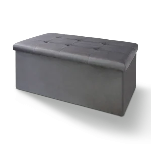 Пуф подвійний для зберігання MVM TH-06 велюр сірий 760х380х380мм (TH-06 GRAY)