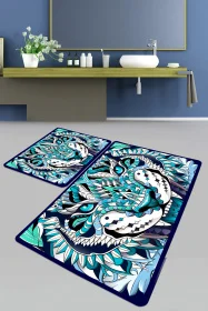 Фото набор ковриков для ванной chilai home bleu tigre banyo halisi djt 60x100+50x60см (ch_11002498)