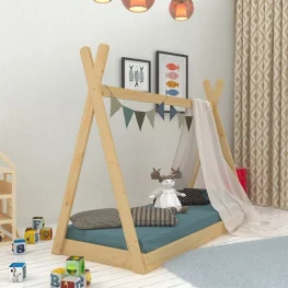 Фото детская кроватка-домик sportbaby вигвам лак 70х140см