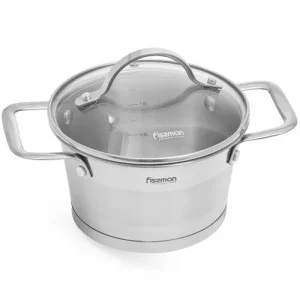 Фото кастрюля fissman tierno 16x9,5см, 1,5л со стеклянной крышкой нержавеющая сталь (5489)