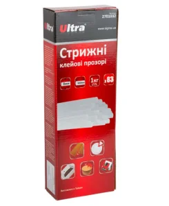 Cтержні клейові Ultra прозорі d8x300мм 83шт (2701032)