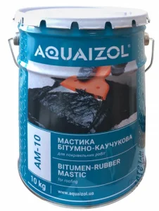 Мастика бітумна для приклеювання гнучкої черепиціі Aquaizol АМ-10 10кг