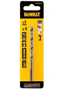 Свердло по металу DeWALT Bkack and Gold HSS-G 7x69x101мм (DT20524)