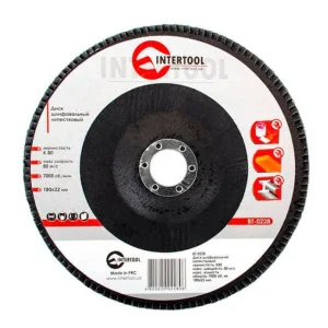 Круг шліфувальний Intertool пелюстковий 180x22мм P80 (BT-0228)