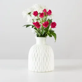 Фото ваза декоративная mvm dh-flowers-09 110х45х150мм белая (dh-flowers-09 white)