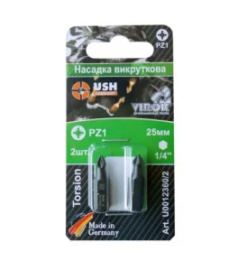 Набір біт USH POZIDRIV PZ1x25мм 2шт (U0012360/2)