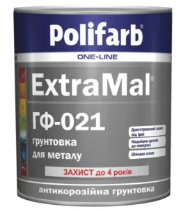 Ґрунтовка алкідна антикорозійна для металу Polifarb ExtraMal ГФ-021 червоно-коричнева 2,8кг