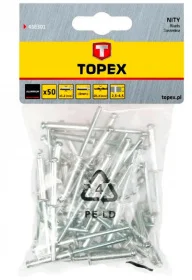 Заклепки алюминиевые TOPEX 4,8x12,5мм 50шт (43E503)