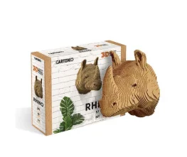 Фото картонный настенный конструктор cartonic 3d puzzle rhino (cwrhino)