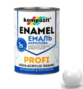 Емаль акрилова Kompozit PROFI біла глянцева 2,7л