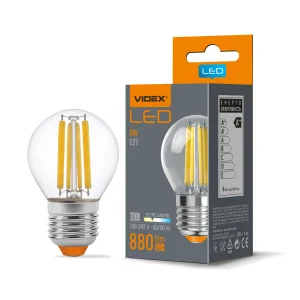Лампа VIDEX Filament G45F 6W E27 3000K (VL-G45F-06273)