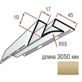 Угол внутренний Альта-Профиль BlockHouse Т-13 золотистый 3,05м