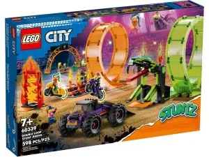 Фото конструктор lego city stuntz двойная петля каскадерской арены 598 деталей (60339)