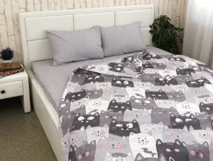 Комплект постільної білизни Руно Grey Cat бязь півтораспальний (677.114Б_Grey Cat)