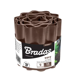 Бордюрна стрічка хвиляста BRADAS 9 м x 15 см коричнева OBFB 0915