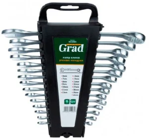 Ключі рожково-накидні Grad CrV 15шт (6010965)