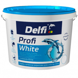 Краска латексная акриловая Delfi Profi White для стен и потолков 7кг