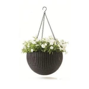 Горщик для рослин Keter Rattan hanging sphere (7290106924567)