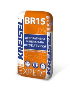 Декоративна штукатурка Kreisel Expert BR15 баранець 1,5мм біла 25кг