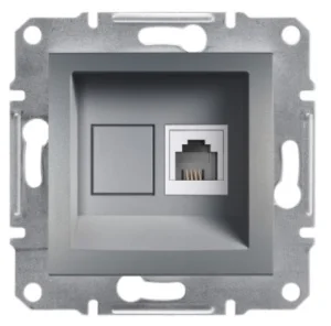 Розетка телефонна Schneider Asfora EPH4100162 сталь