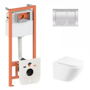 Комплект інсталяція Qtap Nest з панеллю змиву квадратною (QT044RO36905)