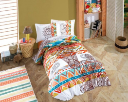 Фото комплект постельного белья hobby poplin mandala цветной 160x220см полутораспальный (56913_1,5)