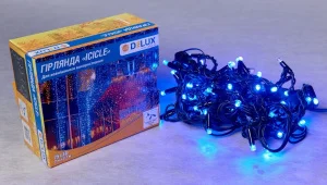 Гірлянда зовнішня Delux Icicle 75LED 2x0,7м 18 flash IP44 синій (90020892)