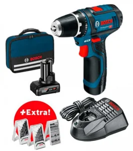 Шуруповерт акумуляторний Bosch GSR 12V-15 (GBA 12V 2.0Ah + 4.0Ah), набор 39ед. БЗП (0615990G6L)