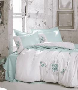 Комплект постільної білизни Cotton Box 3D Brode Saten Lena Mint 200x220см (CB_010077523)