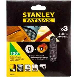 Сітка шліфовальна STANLEY діаметр 125мм 3 листа зернистість 120мкм (STA39257)