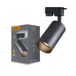 Фото светильник videx под лампу gu10 spf06c трековый черный (vl-spf06c-b)