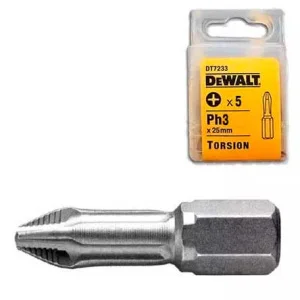 Біти торсійні DeWALT Extra Grip Ph3, 25 мм, 5 шт (DT7233)