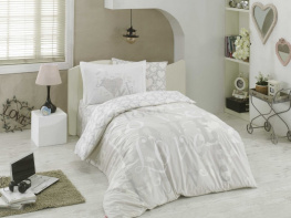 Фото комплект постельного белья hobby poplin love серый 160x220см полутораспальный (30654_1,5)