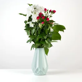 Фото ваза декоративная mvm dh-flowers-07 95х55х205мм голубая (dh-flowers-07 blue)