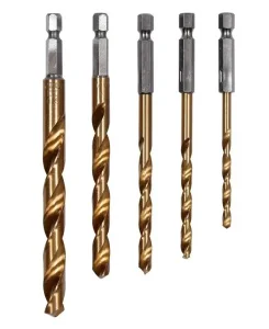 Свердла по металу титанові Yato HEX 1/4“ 4-10мм 5шт (YT-44700)