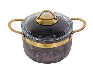 Каструля Brioni Royal Stone Sandstone gold антипригарна 18см 2,5л (764-038)