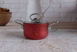 Каструля O.M.S. 12x7см 0,7л з кришкою (OMS 3112S-12-0,7л-Red)