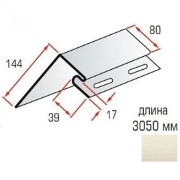 Планка околооконная Альта-Профиль BlockHouse SLIM кремовый 3,05м