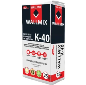 Клей еластіфіцирований Wallmix К-40 білий 25кг