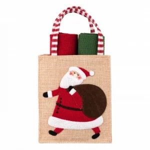 Подарунковий набір рушничків в мішечку Ardesto Christmas Santa 38х63см (ART3863HSB)