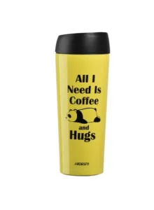 Термочашка Ardesto Coffee time Panda 0,45л, жовта (AR2645DTY)