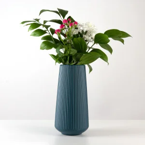 Ваза декоративна MVM DH-FLOWERS-03 110х150х300мм синя (DH-FLOWERS-03 DARK BLUE)