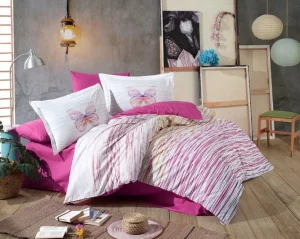 Комплект постільної білизни HOBBY Poplin Eldora фуксія 160x220см півтораспальний (54292_1,5)