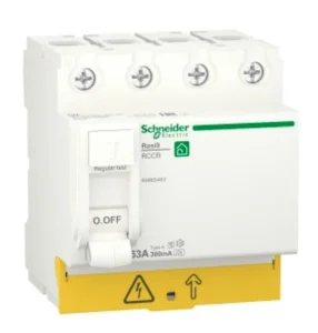 Пристрій захисного відключення Schneider R9R65463 4-п RESI9 63A А-S 300mA (R9R65463)